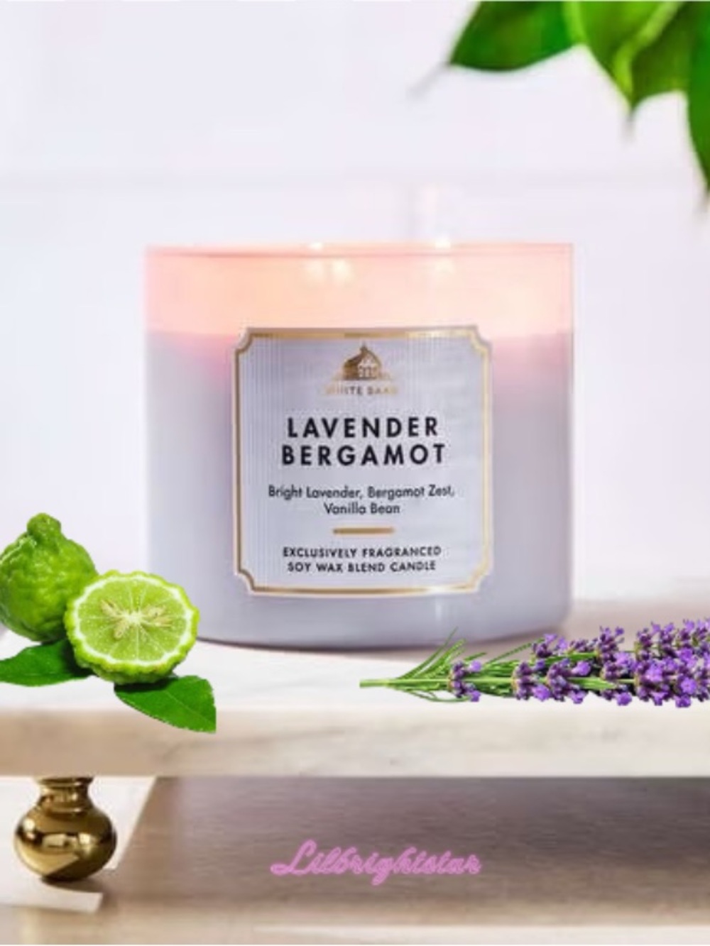 🆕🪻 Lavender Bergamot Bath & Body Works Premium 3 Wick Candle 14.5 Oz NWT🕯️